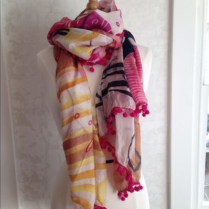 Silk printed oversized scarf